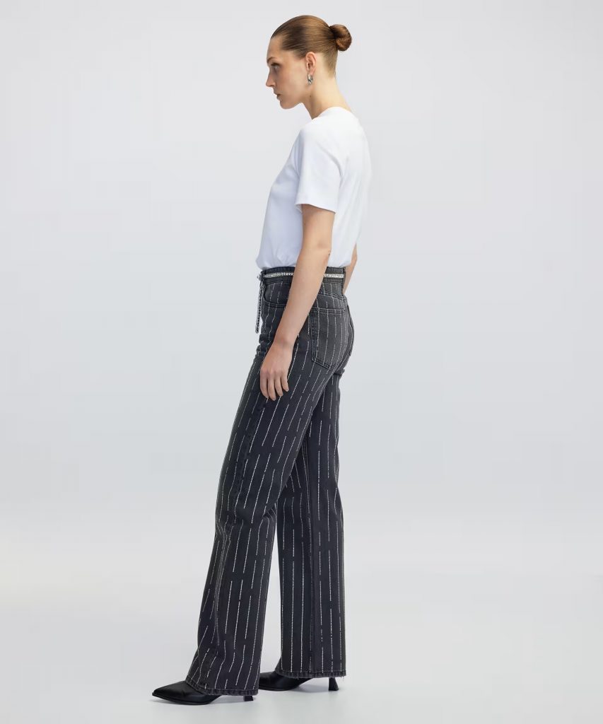 İPEKYOL Hotfix baskılı wide leg fit jean pantolon IW6250018014