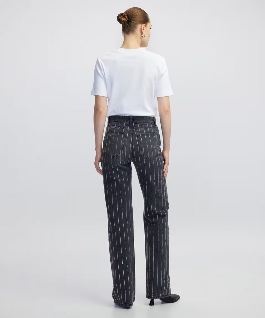 İPEKYOL Hotfix baskılı wide leg fit jean pantolon IW6250018014