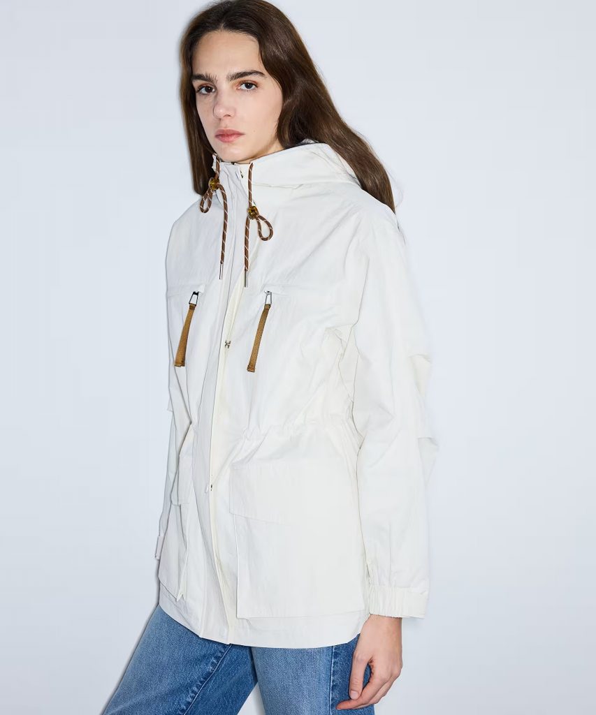 İPEKYOL Ayarlanabilir bel teknik kumaş mont IS1260012031 - EKRU