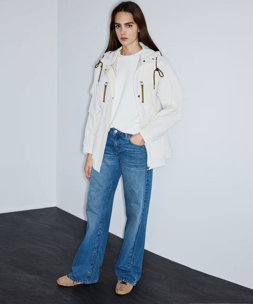 İPEKYOL Ayarlanabilir bel teknik kumaş mont IS1260012031 - EKRU