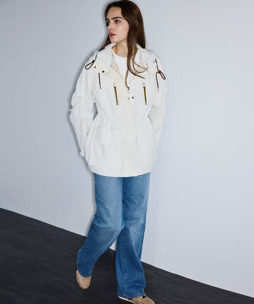 İPEKYOL Ayarlanabilir bel teknik kumaş mont IS1260012031 - EKRU