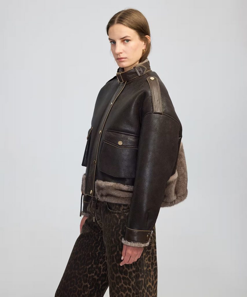 İPEKYOL Zincir Biyeli Suni Kürk Ve Deri Mix Mont IW6250012089