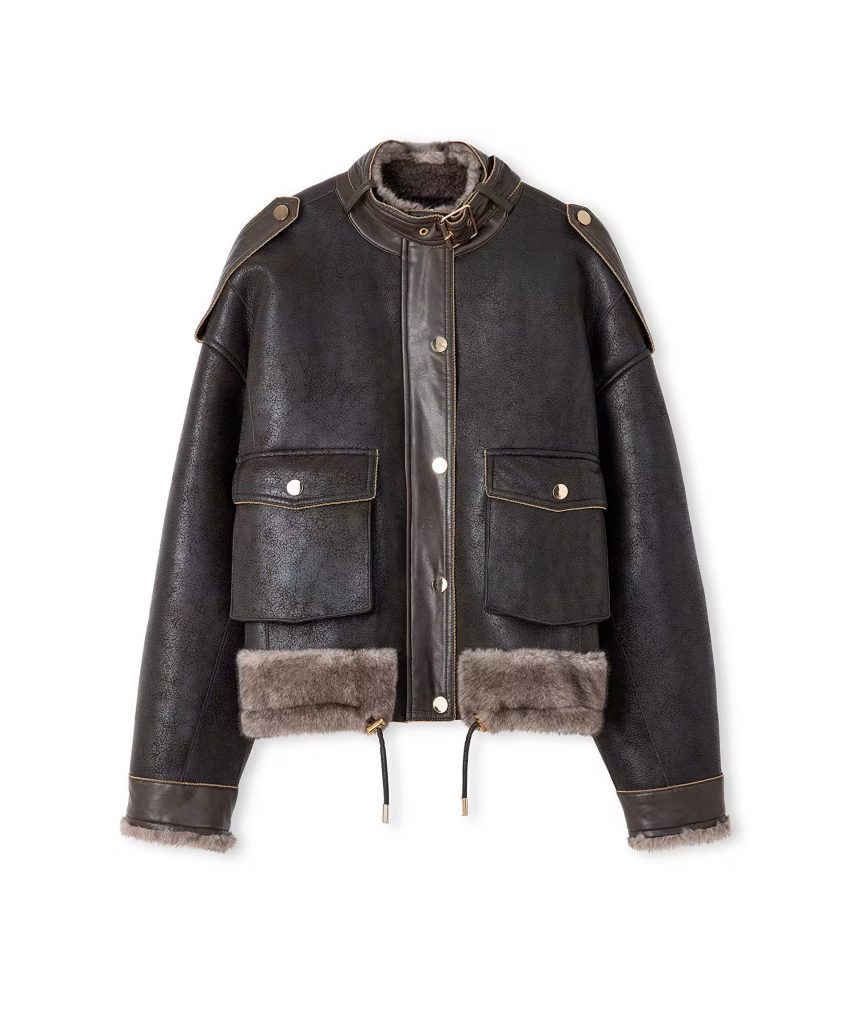 İPEKYOL Zincir Biyeli Suni Kürk Ve Deri Mix Mont IW6250012089 - MÜRDÜM