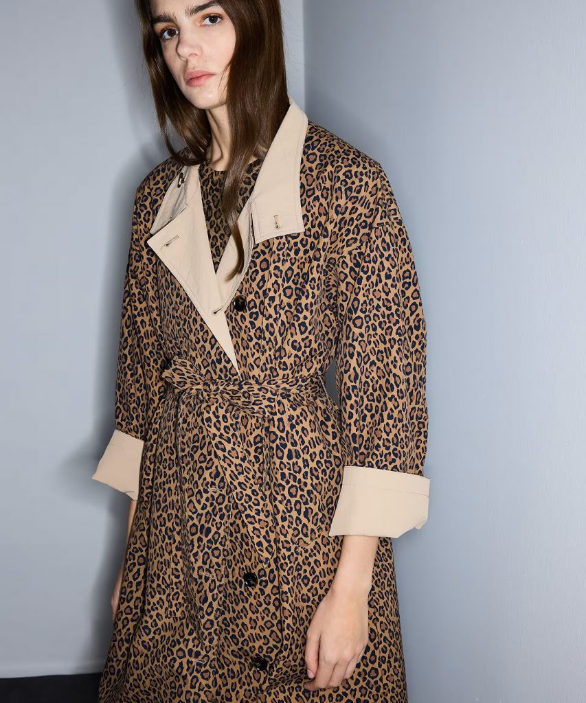 İPEKYOL Leopar desen trençkot IS1260011016 - kahve