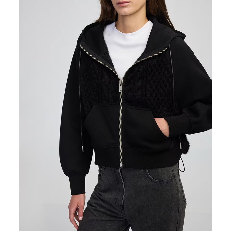 İPEKYOL  Kumaş Mix Kadın Sweatshirt IW6250091060 - Siyah