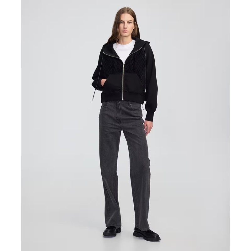 İPEKYOL  Kumaş Mix Kadın Sweatshirt IW6250091060 - Siyah