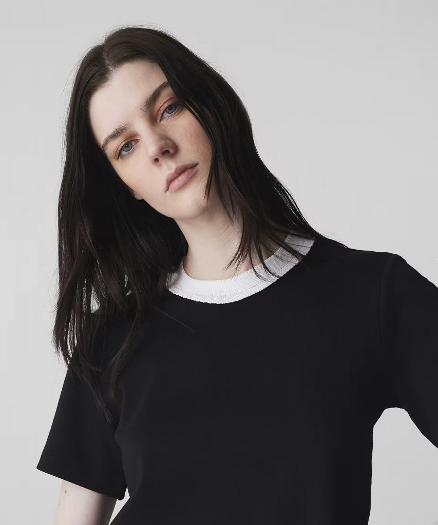 İPEKYOL Kontrast yaka tişört IS1260070106 - Siyah