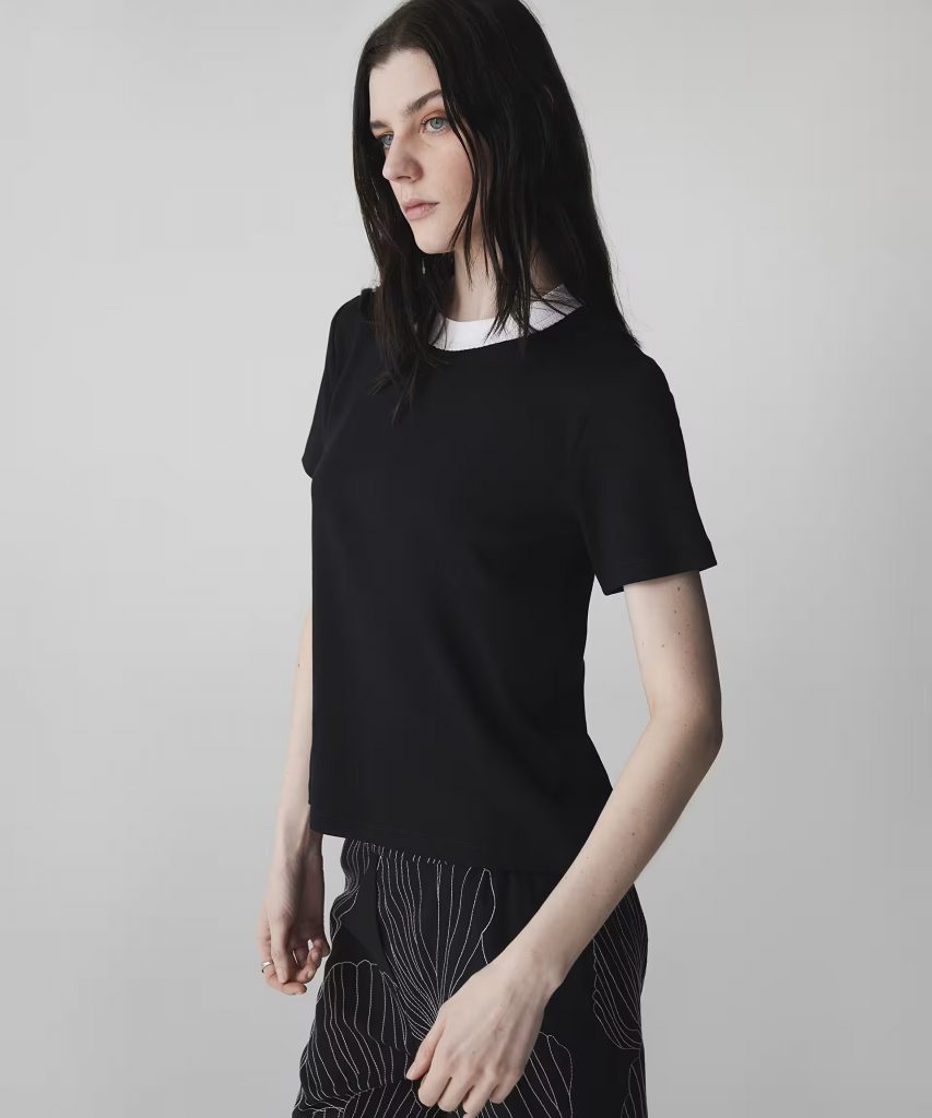 İPEKYOL Kontrast yaka tişört IS1260070106 - Siyah