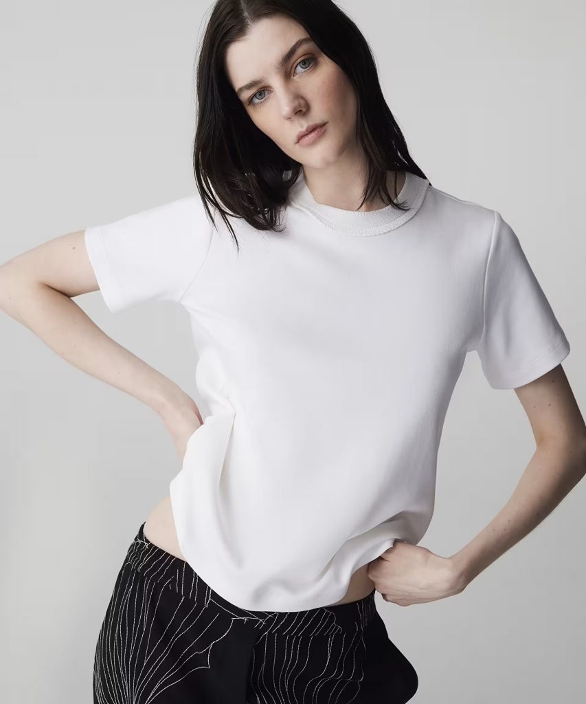 İPEKYOL Kontrast yaka tişört IS1260070106 - EKRU