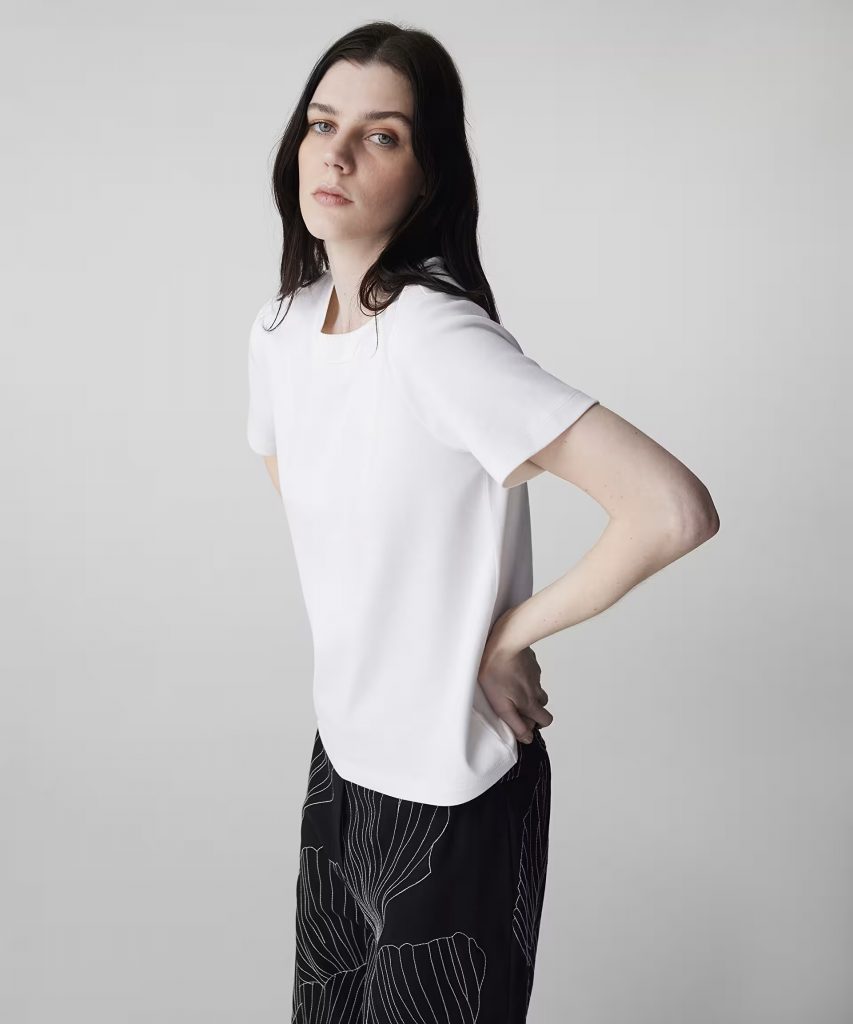 İPEKYOL Kontrast yaka tişört IS1260070106 - EKRU