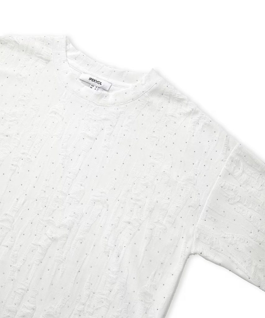 İPEKYOL Jakarlı hotfix baskılı tişört IW6250070033