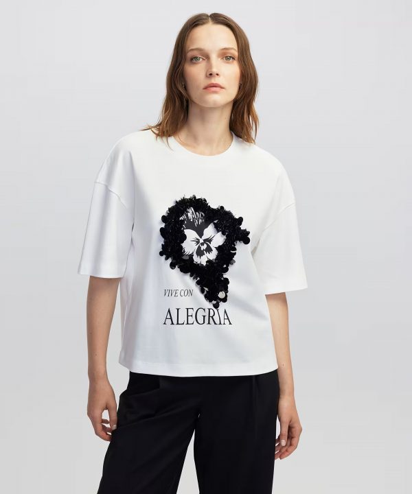 İPEKYOL Slogan ve görsel baskılı T-shirt IW6250070034