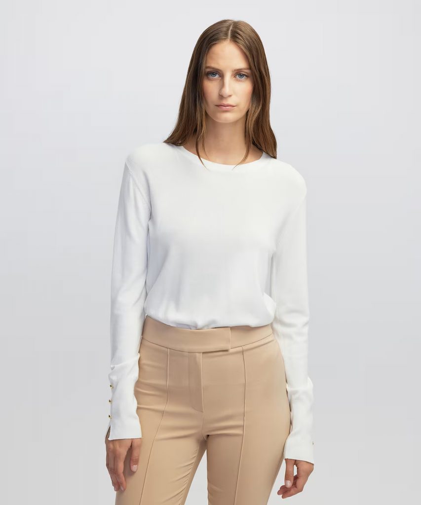 İPEKYOL Kontrast düğmeli triko IW6250050049