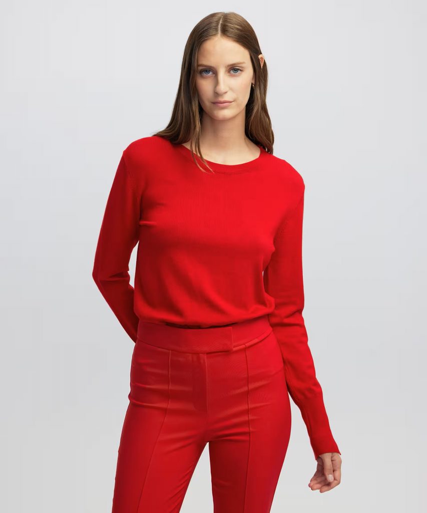 İPEKYOL Kontrast düğmeli triko IW6250050049 - KIRMIZI