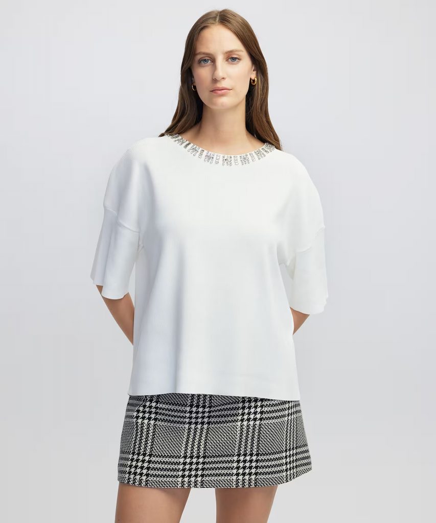 İPEKYOL Strass taş aksesuarlı oversize triko IW6250050063