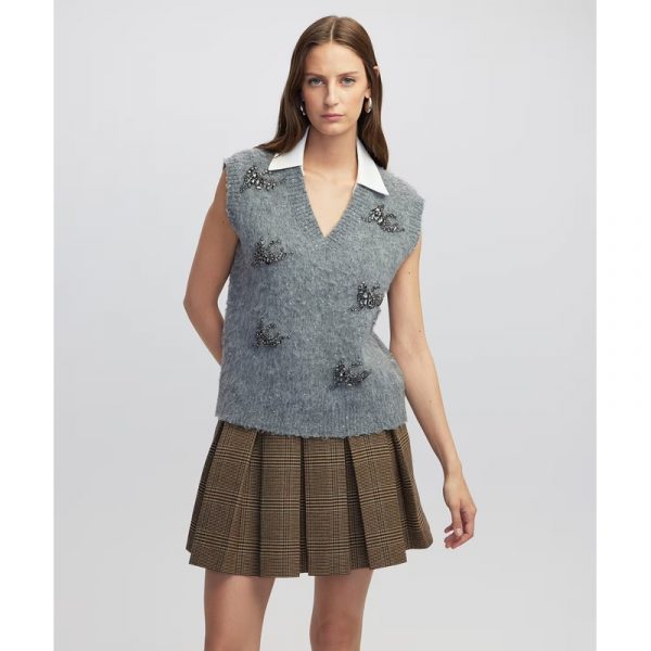 İPEKYOL Kontrast Yakalı İşlemeli Kadın Süveter IW6250050075