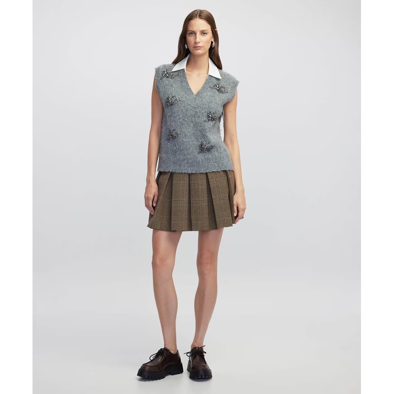 İPEKYOL Kontrast Yakalı İşlemeli Kadın Süveter IW6250050075