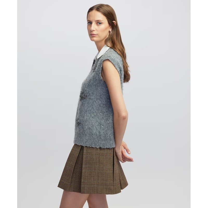 İPEKYOL Kontrast Yakalı İşlemeli Kadın Süveter IW6250050075