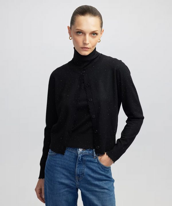 İPEKYOL Hotfix baskılı raw edge hırka IW6250050097