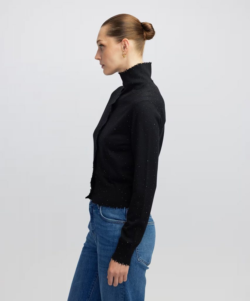 İPEKYOL Hotfix baskılı raw edge hırka IW6250050097