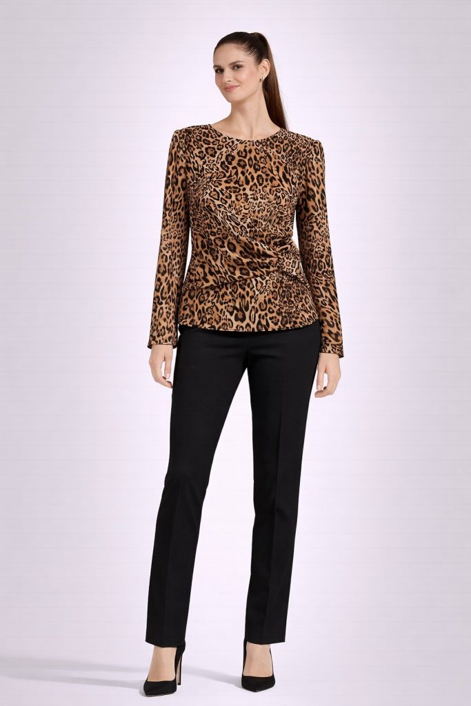 JUS DE POMMES Leopar Desenli Bluz 44142 - leopar