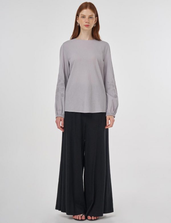 KAYRA Sıfır Yaka Pamuklu Bluz  10032