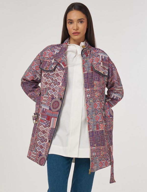 KAYRA Desenli Dik Yaka Ceket 13015