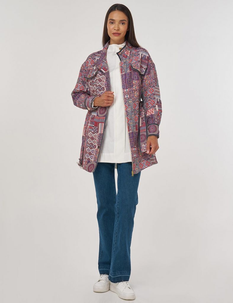 KAYRA Desenli Dik Yaka Ceket 13015