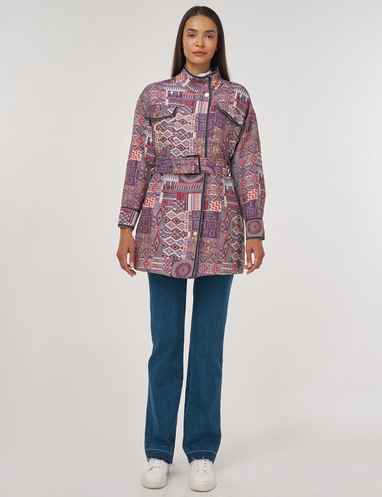 KAYRA Desenli Dik Yaka Ceket 13015