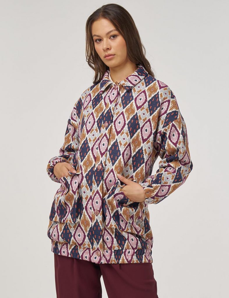 KAYRA Geometrik Desen Bomber Ceket 13039