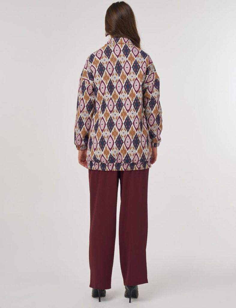 KAYRA Geometrik Desen Bomber Ceket 13039