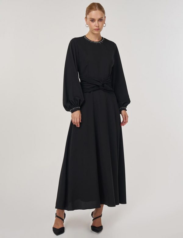 KAYRA Bel Detaylı Şık Elbise  23004