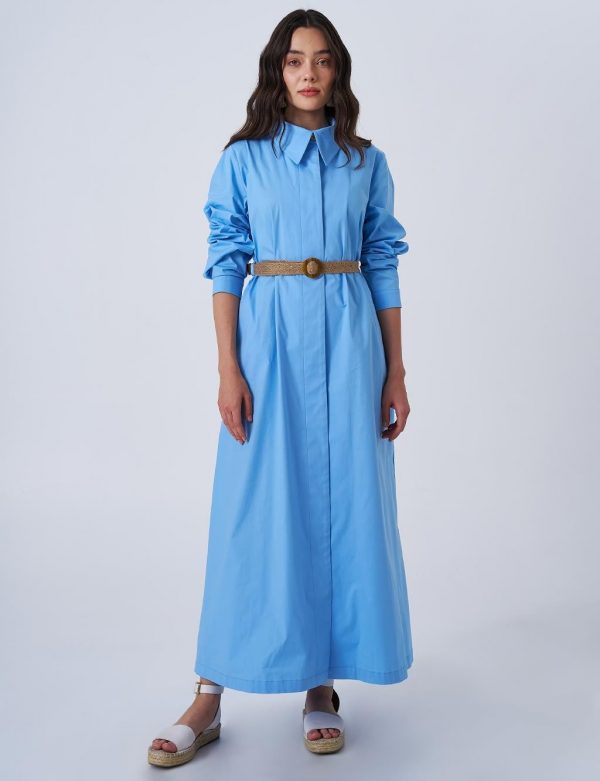 KAYRA Hasır Kemer Detaylı Pamuklu Elbise 23036