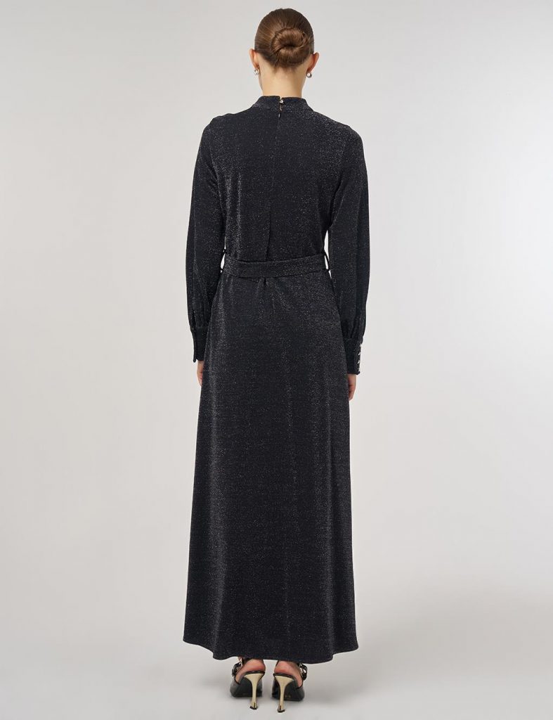 KAYRA Fular Yaka Şık Elbise 23037