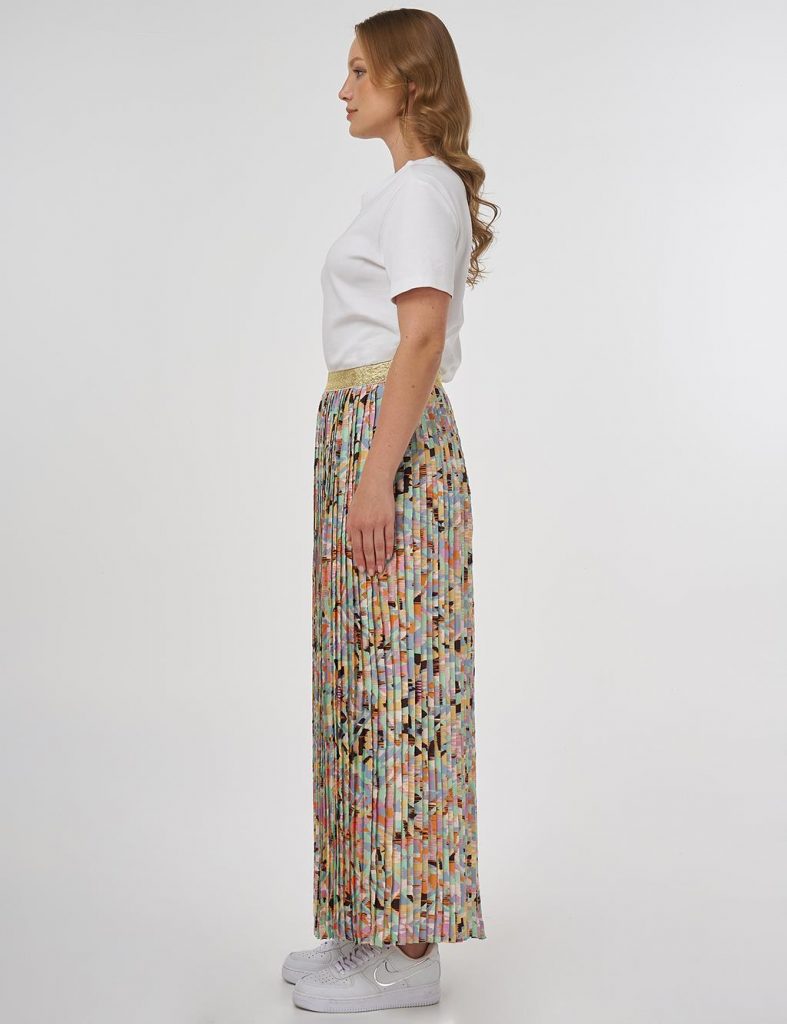 KAYRA Desenli Piliseli Etek 12082