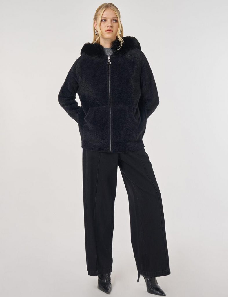 KAYRA Kürk Detaylı Triko Hırka TRK09