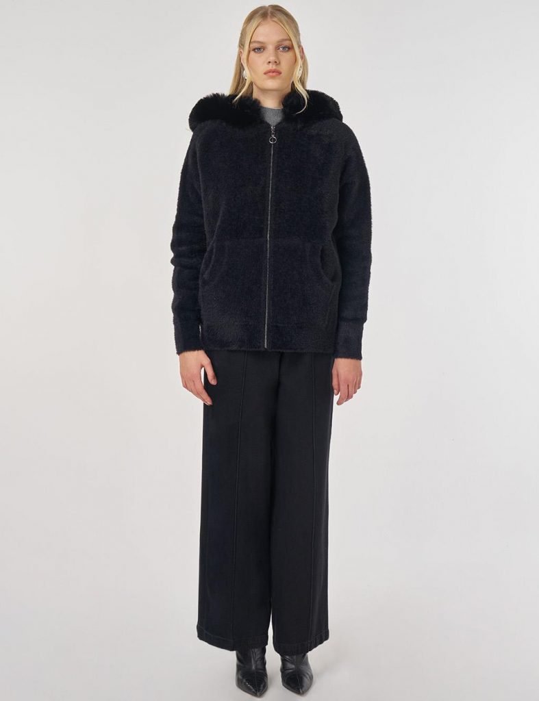 KAYRA Kürk Detaylı Triko Hırka TRK09