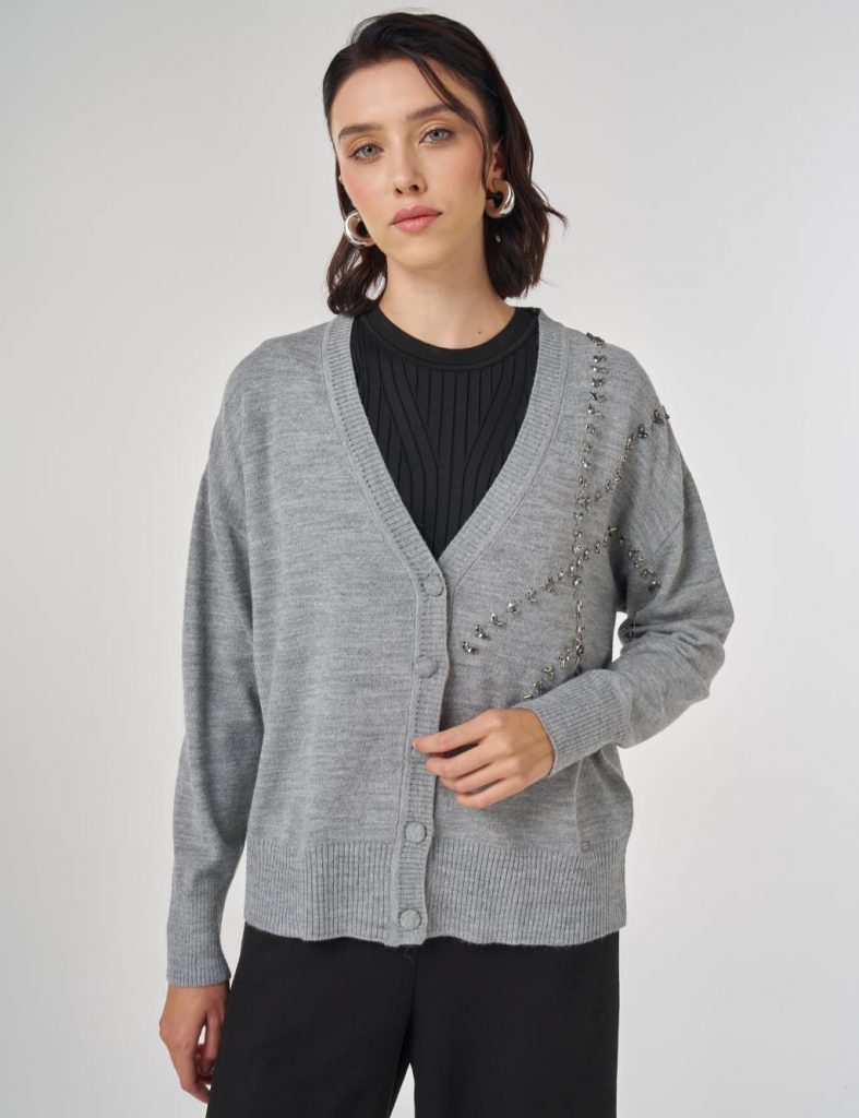 KAYRA İşleme Detaylı Triko Hırka TRK66