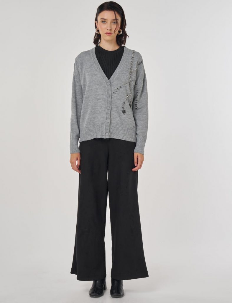 KAYRA İşleme Detaylı Triko Hırka TRK66