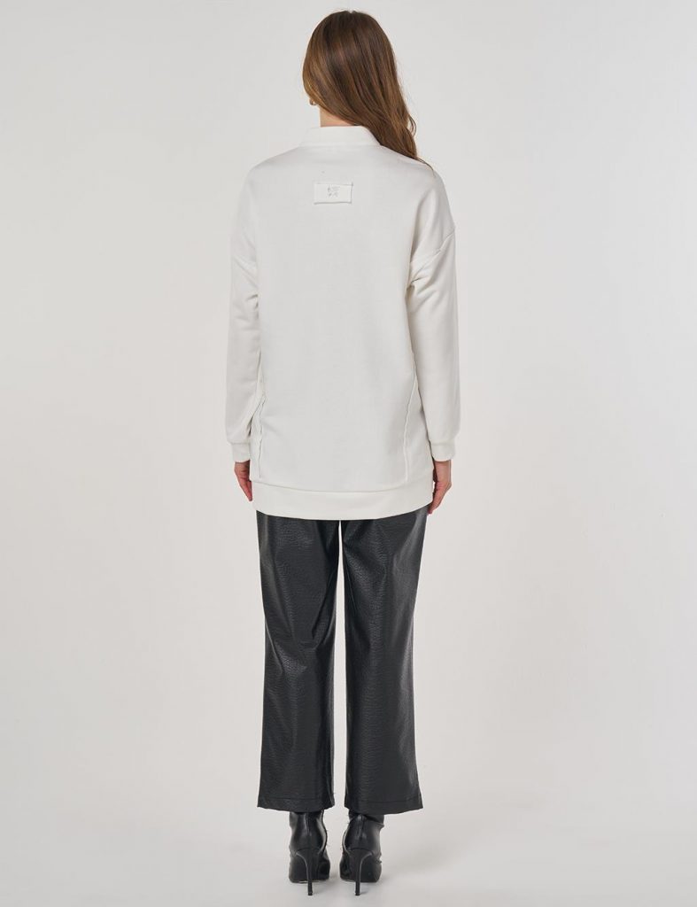 KAYRA Hotfix Baskılı Üç İplik Sweatshirt 31060 - EKRU