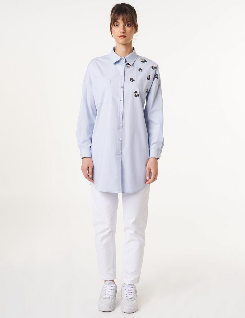 KAYRA Pul Payet İşlemeli Pamuklu Tunik  21125