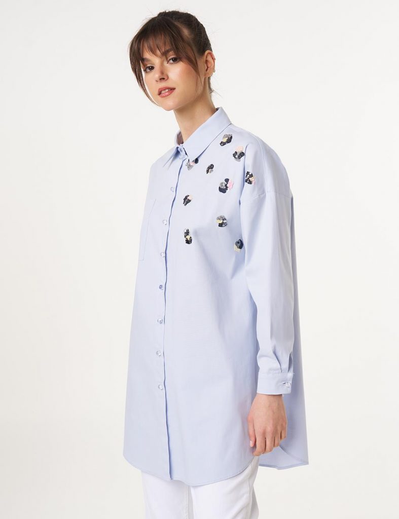 KAYRA Pul Payet İşlemeli Pamuklu Tunik  21125