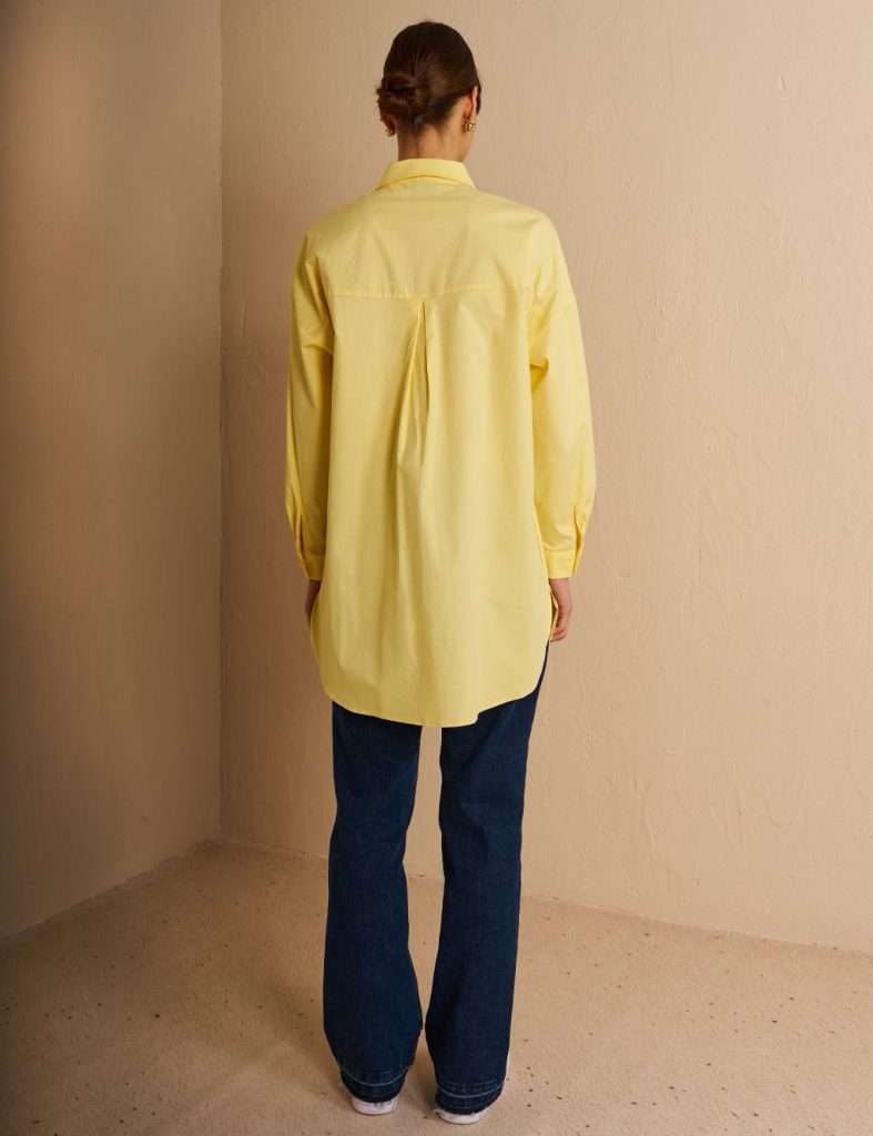 KAYRA Pul Payet İşlemeli Pamuklu Tunik  21125 - SARI