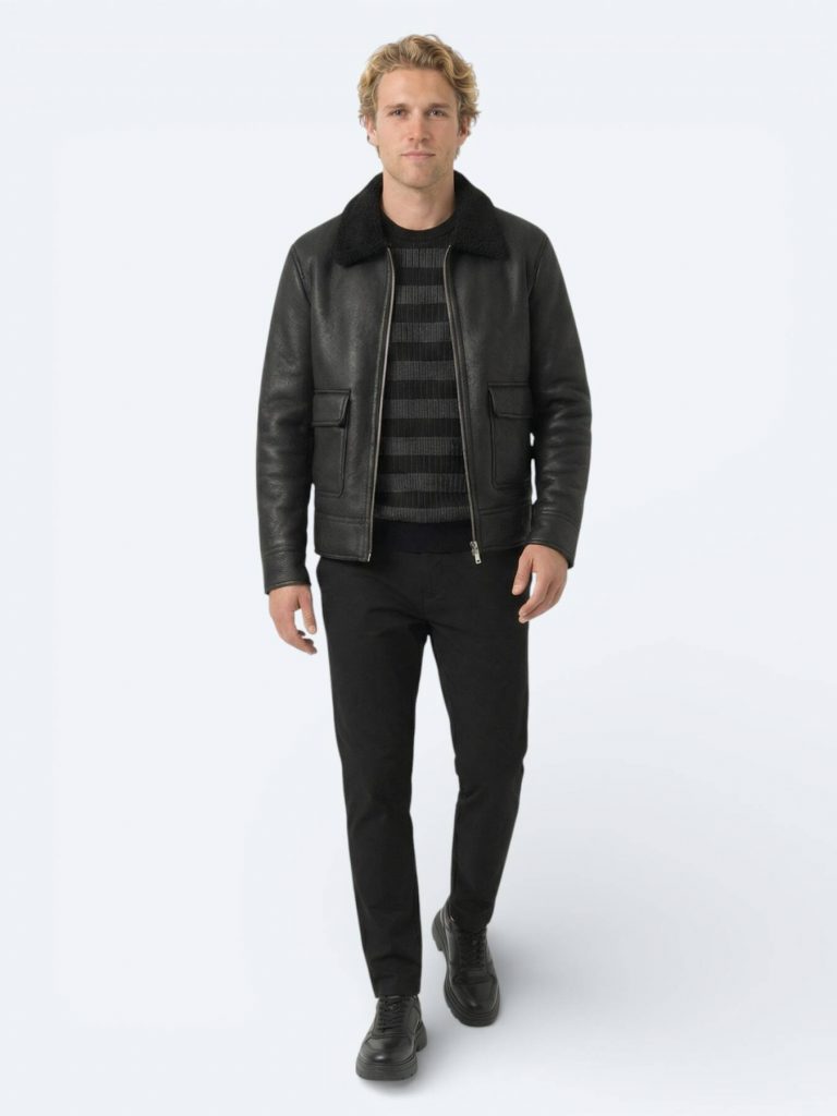 KİP Regular Fit Gömlek Yaka Casual Dokuma Mont 824 - Siyah