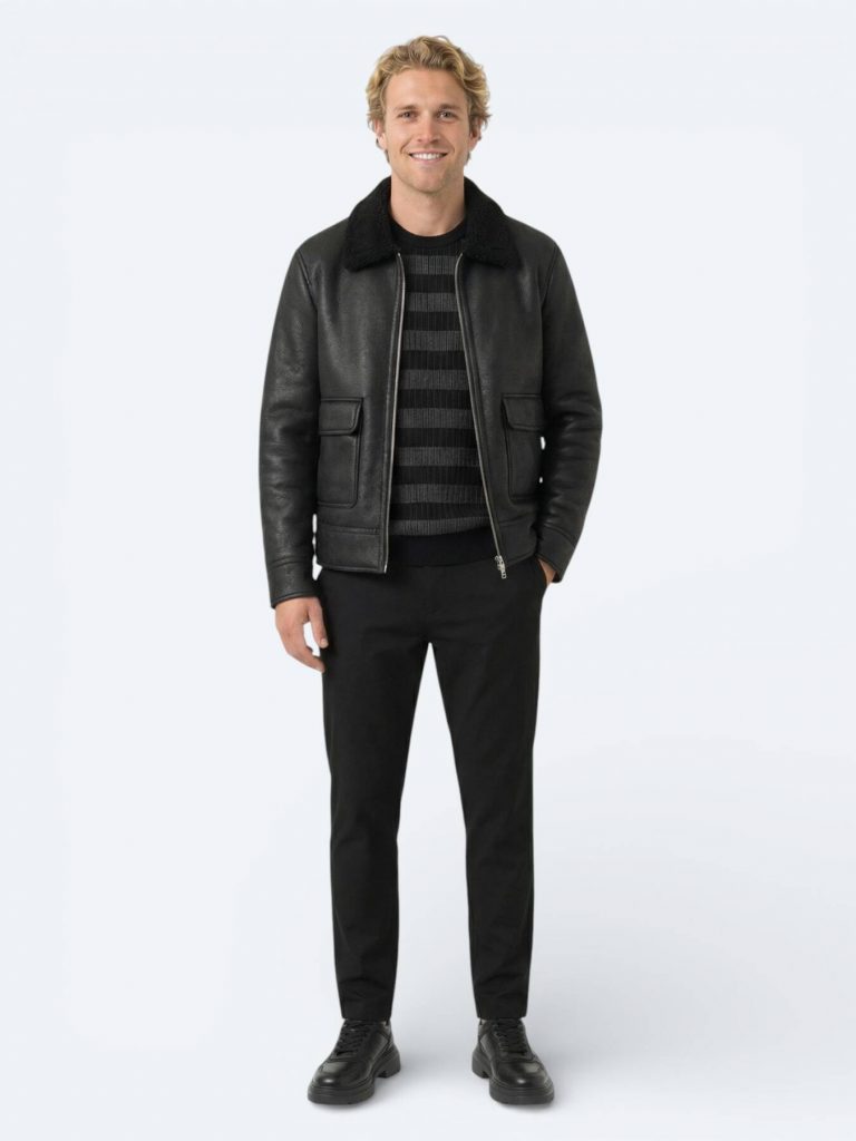 KİP Regular Fit Gömlek Yaka Casual Dokuma Mont 824 - Siyah