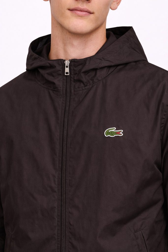 Lacoste Erkek Kapüşonlu Siyah Yağmurluk BH8901