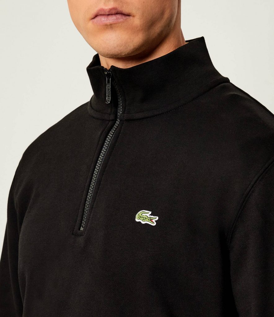 Lacoste Erkek Dik Yaka Sweat SH9774 - Siyah