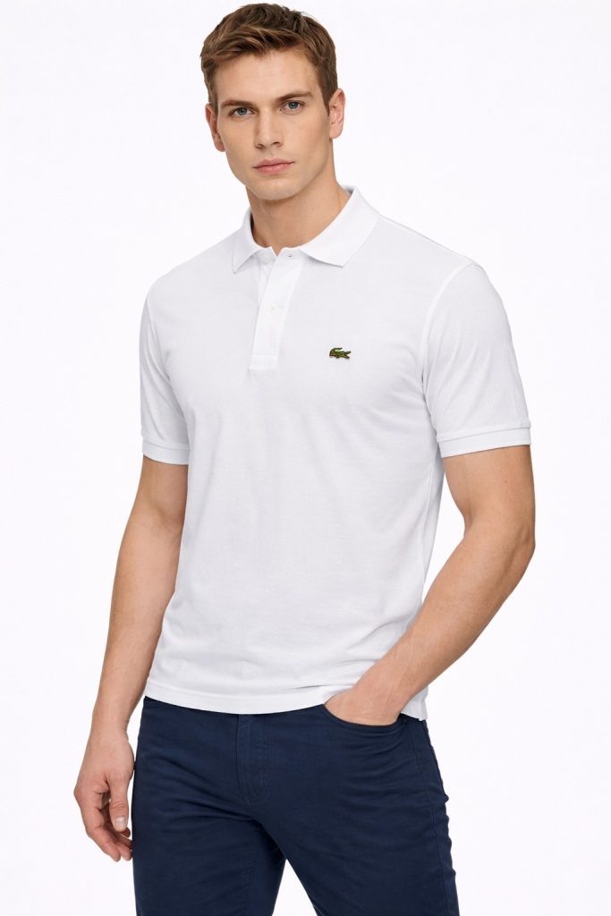 Lacoste Erkek Classic Fit T-shırt L1212 - Beyaz