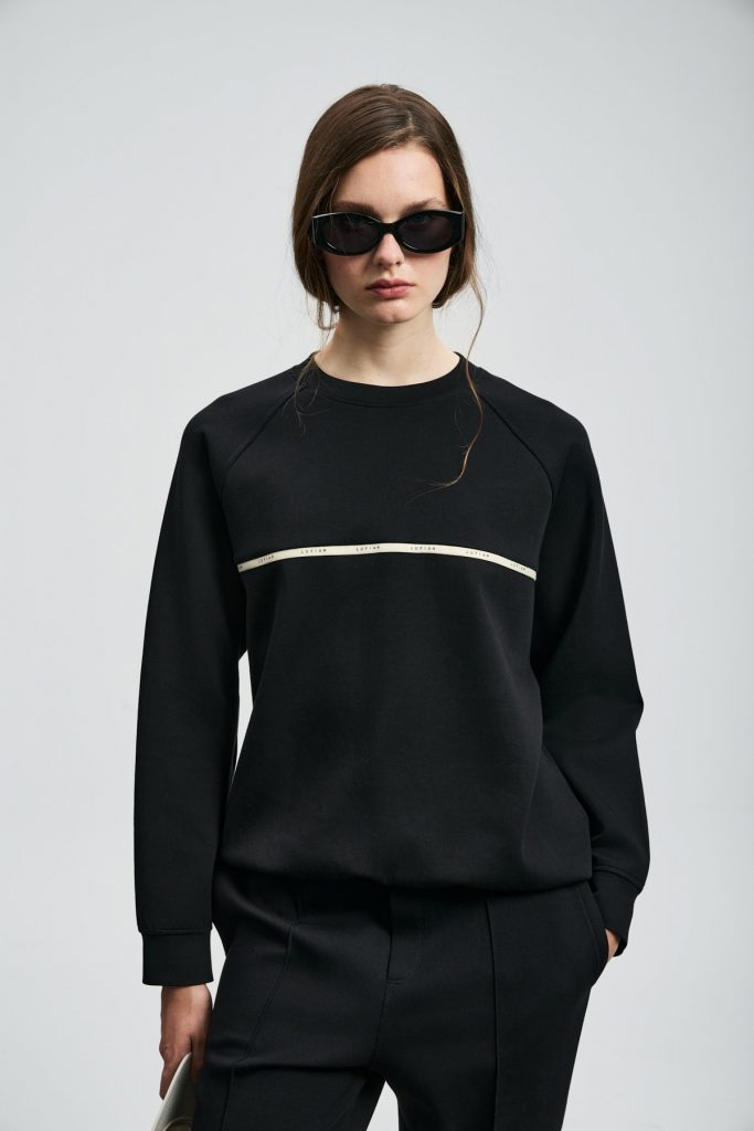 LUFİAN Angelına Kadın Örme Sweatshırt 122030019 - Siyah