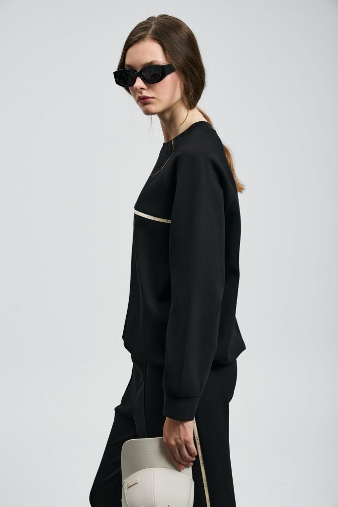 LUFİAN Angelına Kadın Örme Sweatshırt 122030019 - Siyah